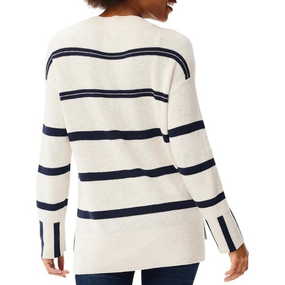 Womens Sweater Cotton Nylon Petite Crewneck Drop Shoulder Pullover - Picture 2 of 2